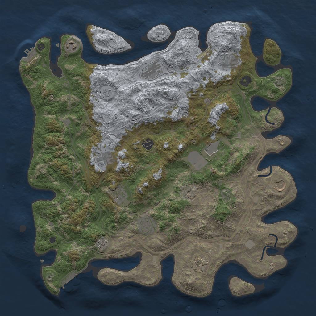 Rust Map: Procedural Map, Size: 4300, Seed: 41395214, 19 Monuments