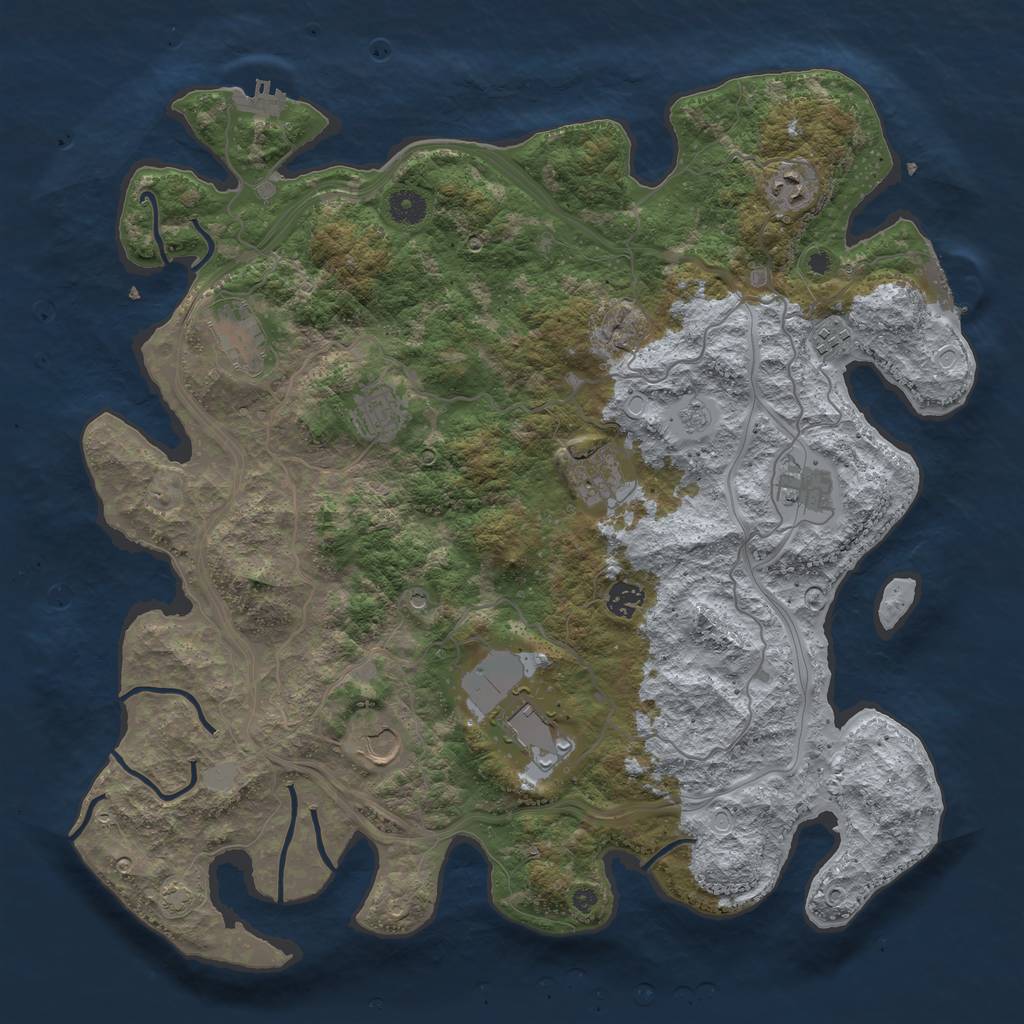 Rust Map: Procedural Map, Size: 4250, Seed: 2132587485, 17 Monuments