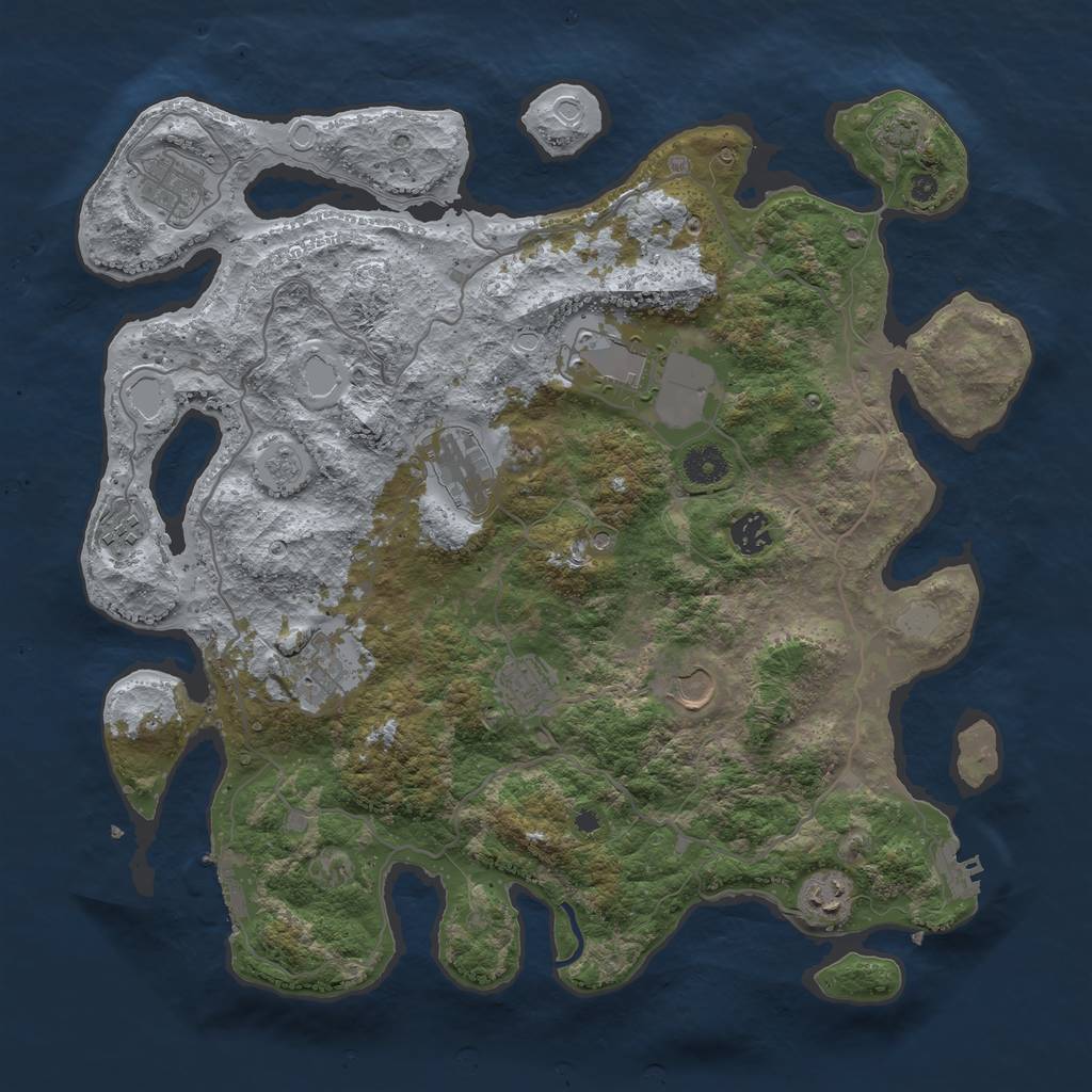 Rust Map: Procedural Map, Size: 4000, Seed: 990234, 17 Monuments