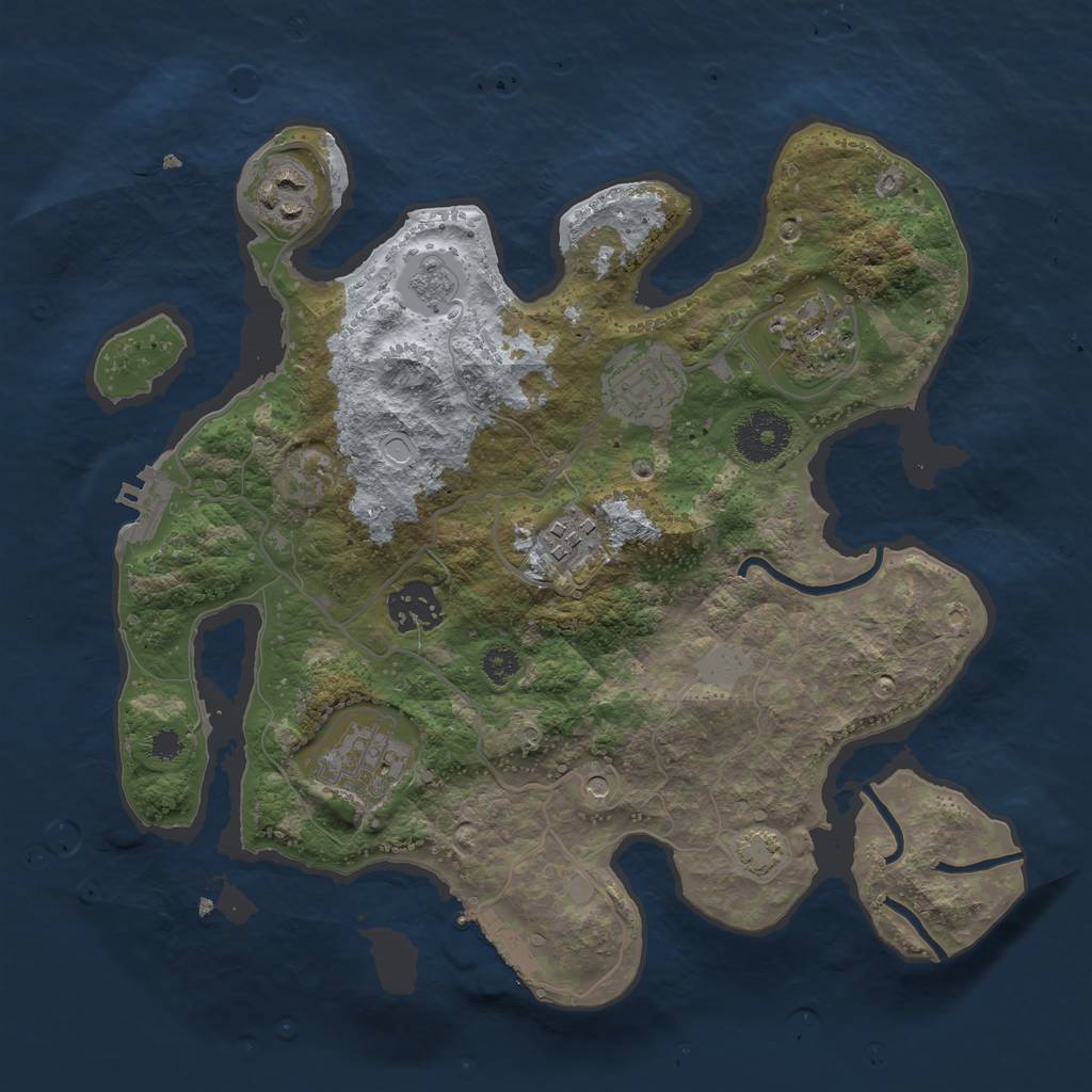 Rust Map: Procedural Map, Size: 3100, Seed: 359785217, 14 Monuments