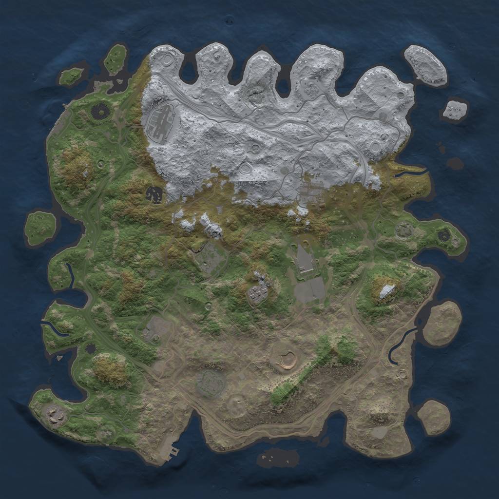 Rust Map: Procedural Map, Size: 4250, Seed: 184273292, 18 Monuments