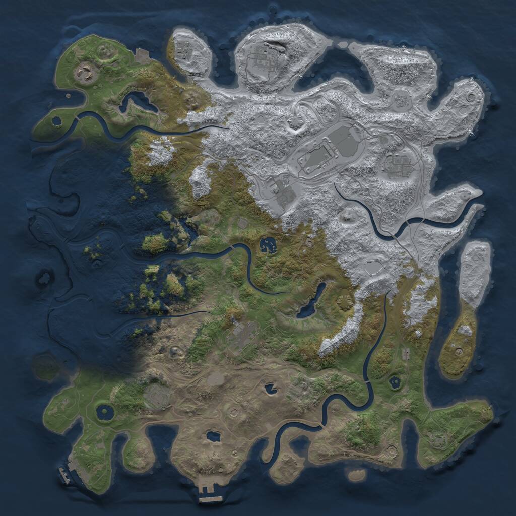 Rust Map: Procedural Map, Size: 4500, Seed: 88310, 15 Monuments