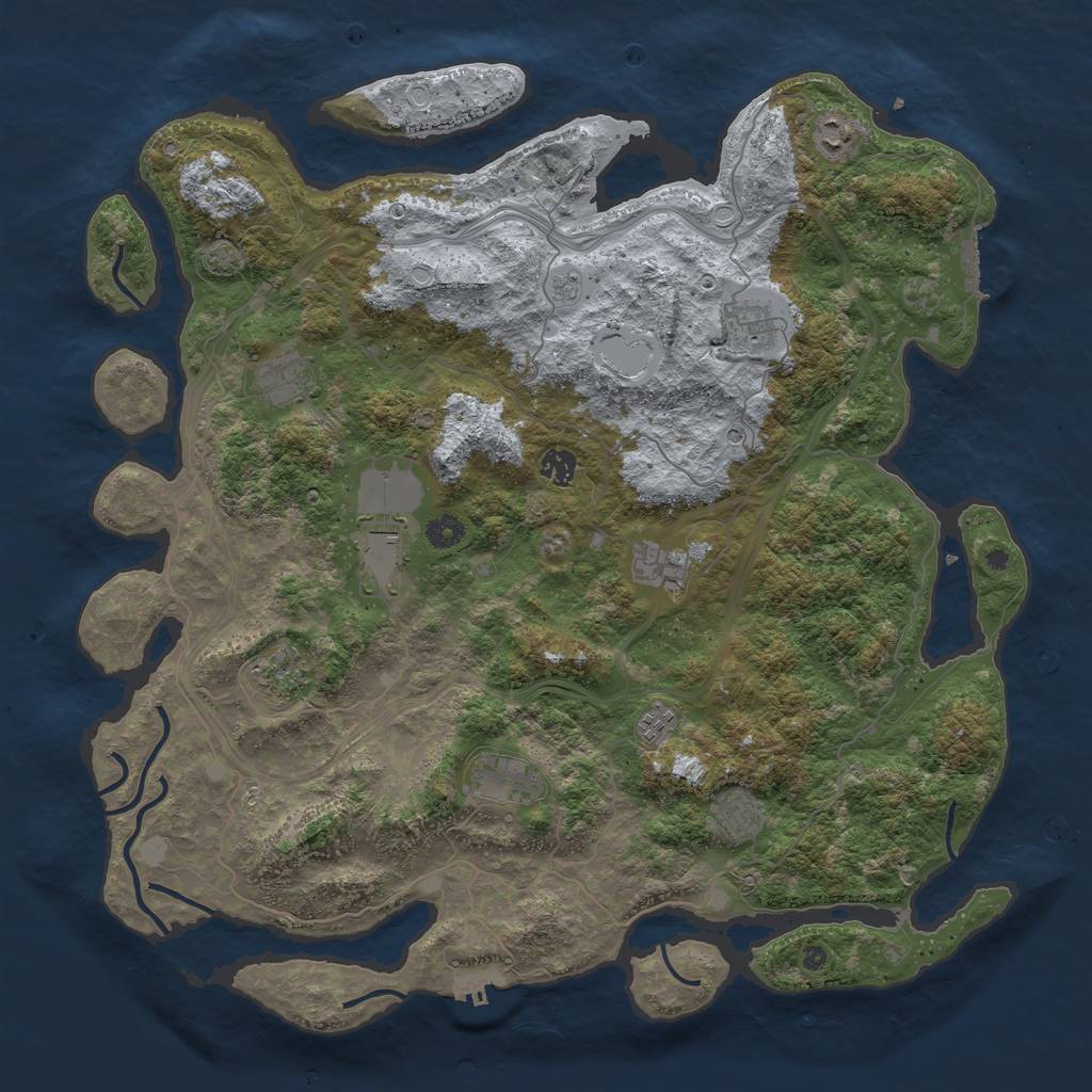 Rust Map: Procedural Map, Size: 4500, Seed: 271622204, 18 Monuments