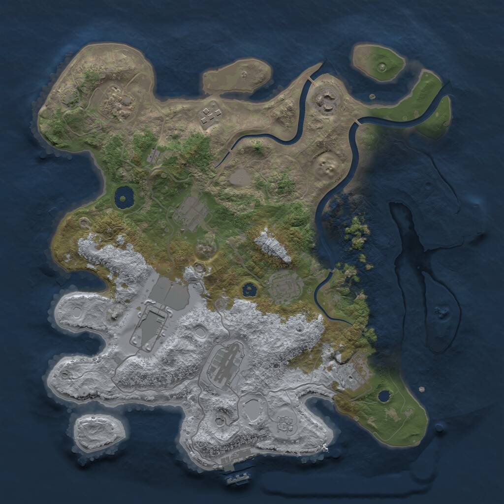 Rust Map: Procedural Map, Size: 3500, Seed: 29194147, 14 Monuments