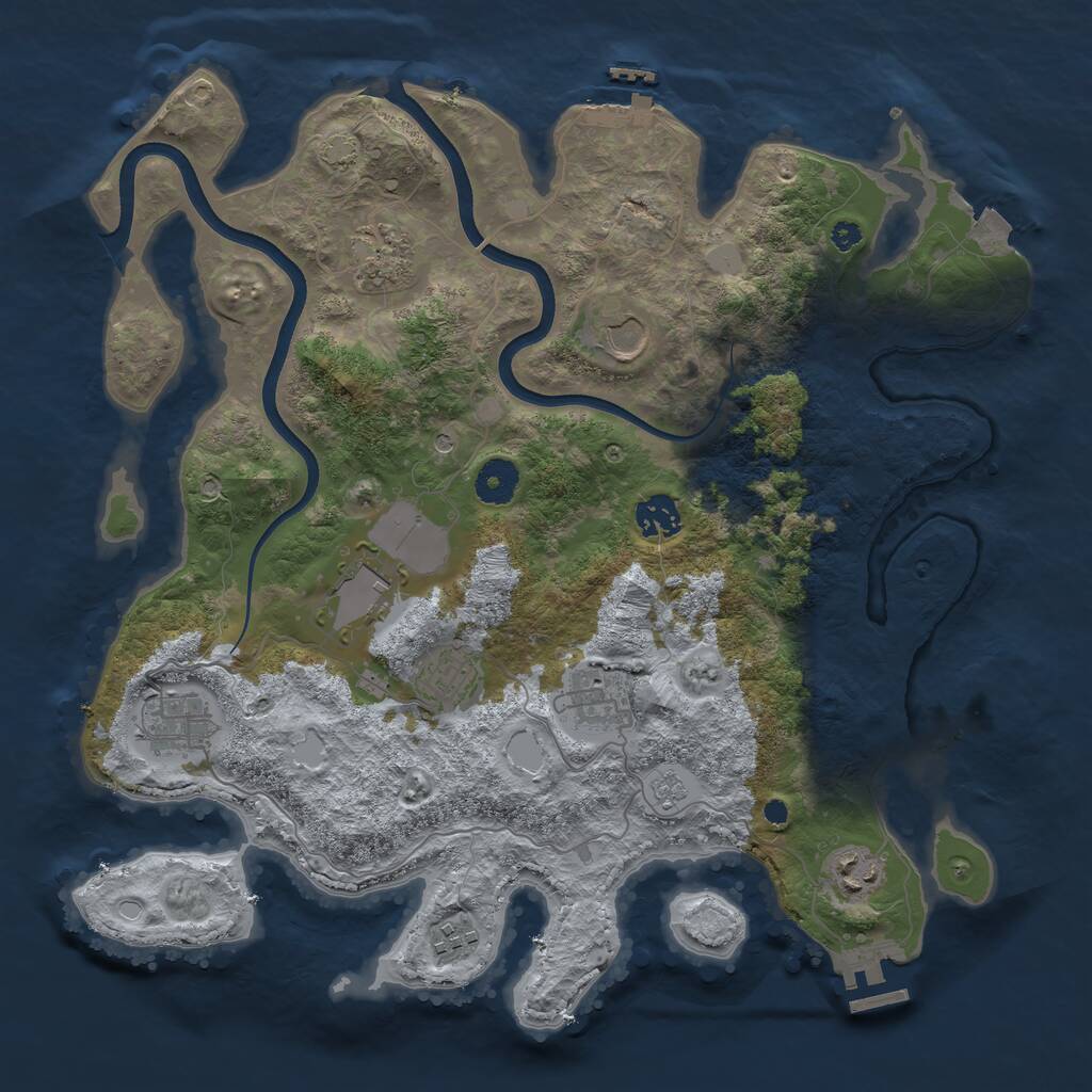 Rust Map: Procedural Map, Size: 3700, Seed: 709022568, 15 Monuments