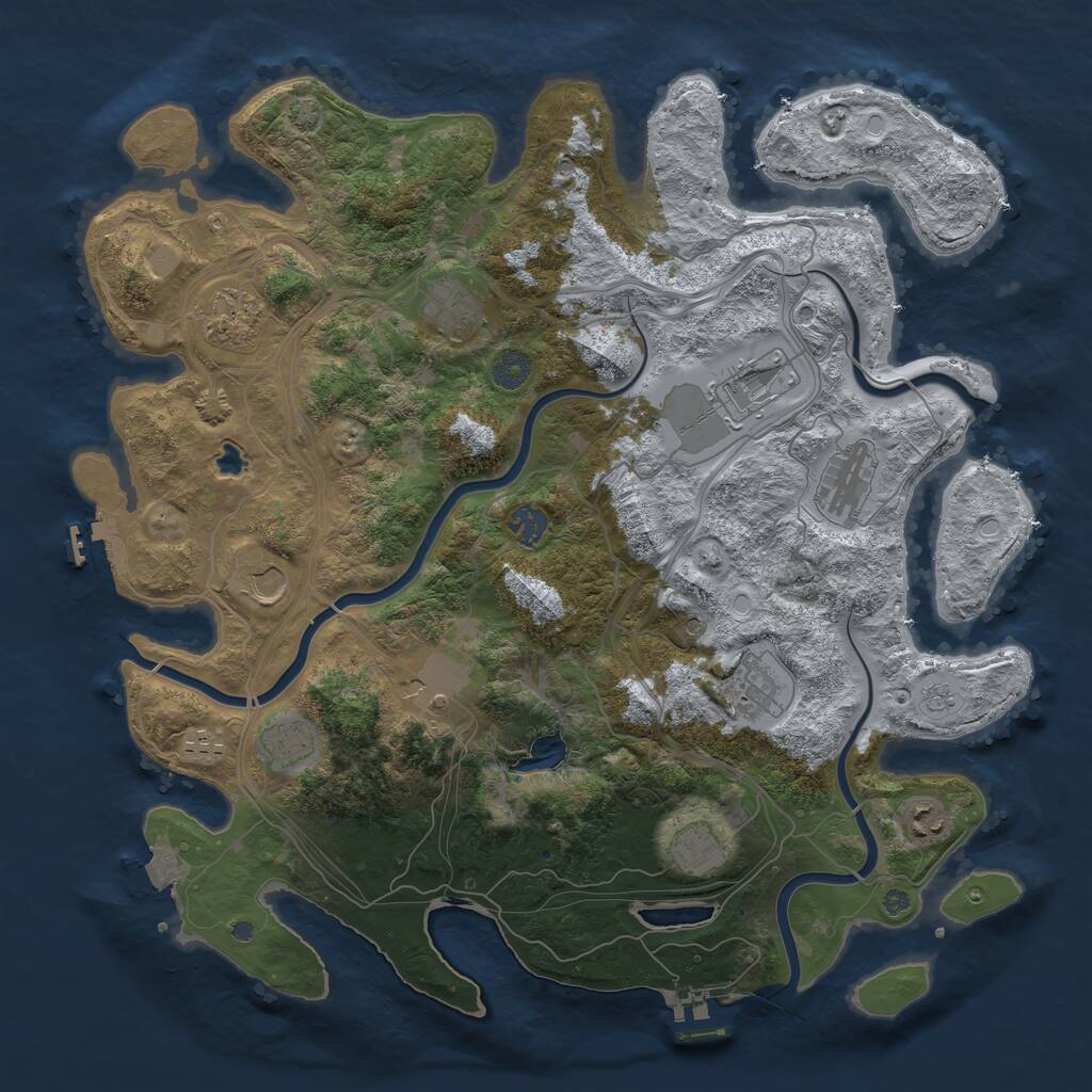 Rust Map: Procedural Map, Size: 4250, Seed: 998038, 19 Monuments