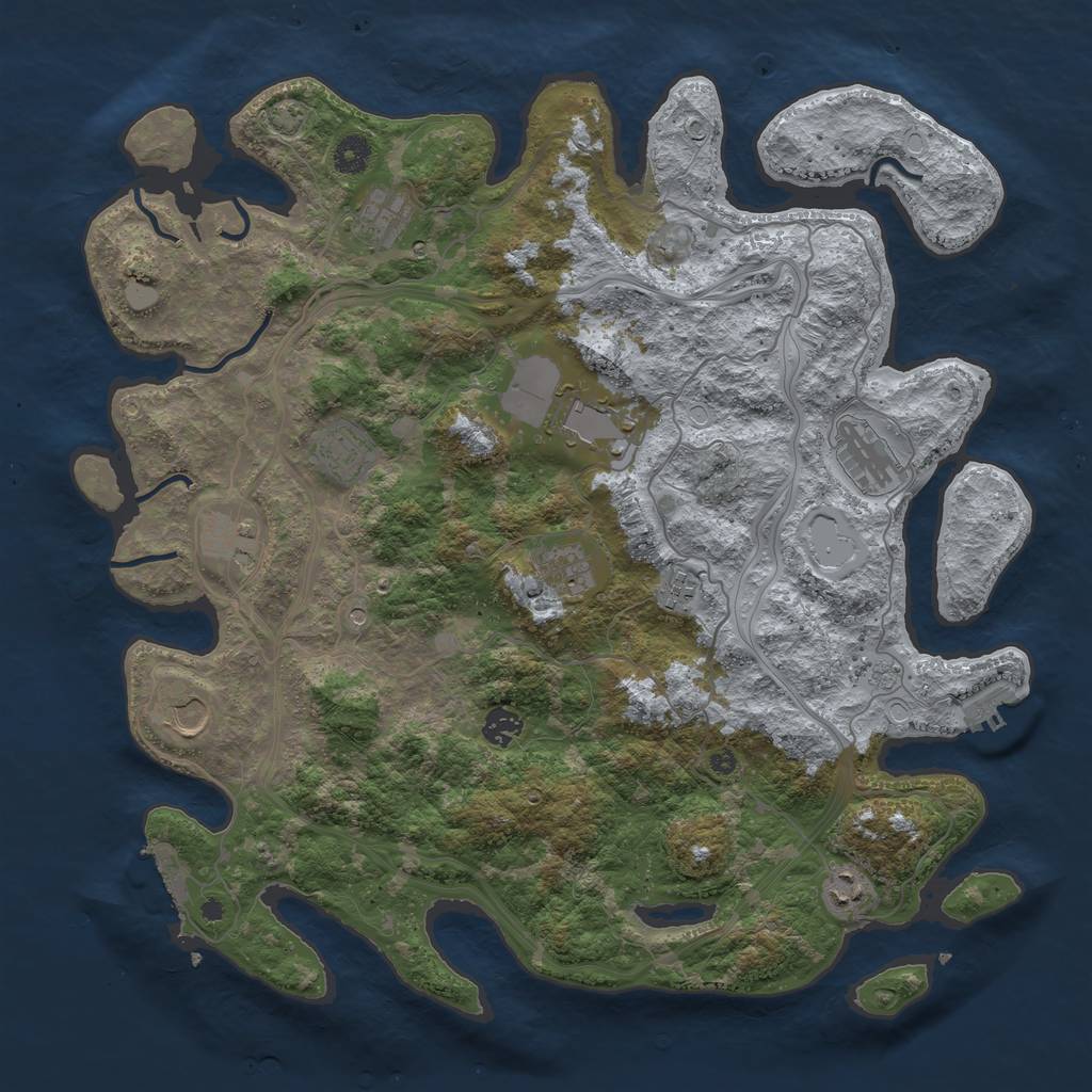 Rust Map: Procedural Map, Size: 4250, Seed: 998038, 18 Monuments