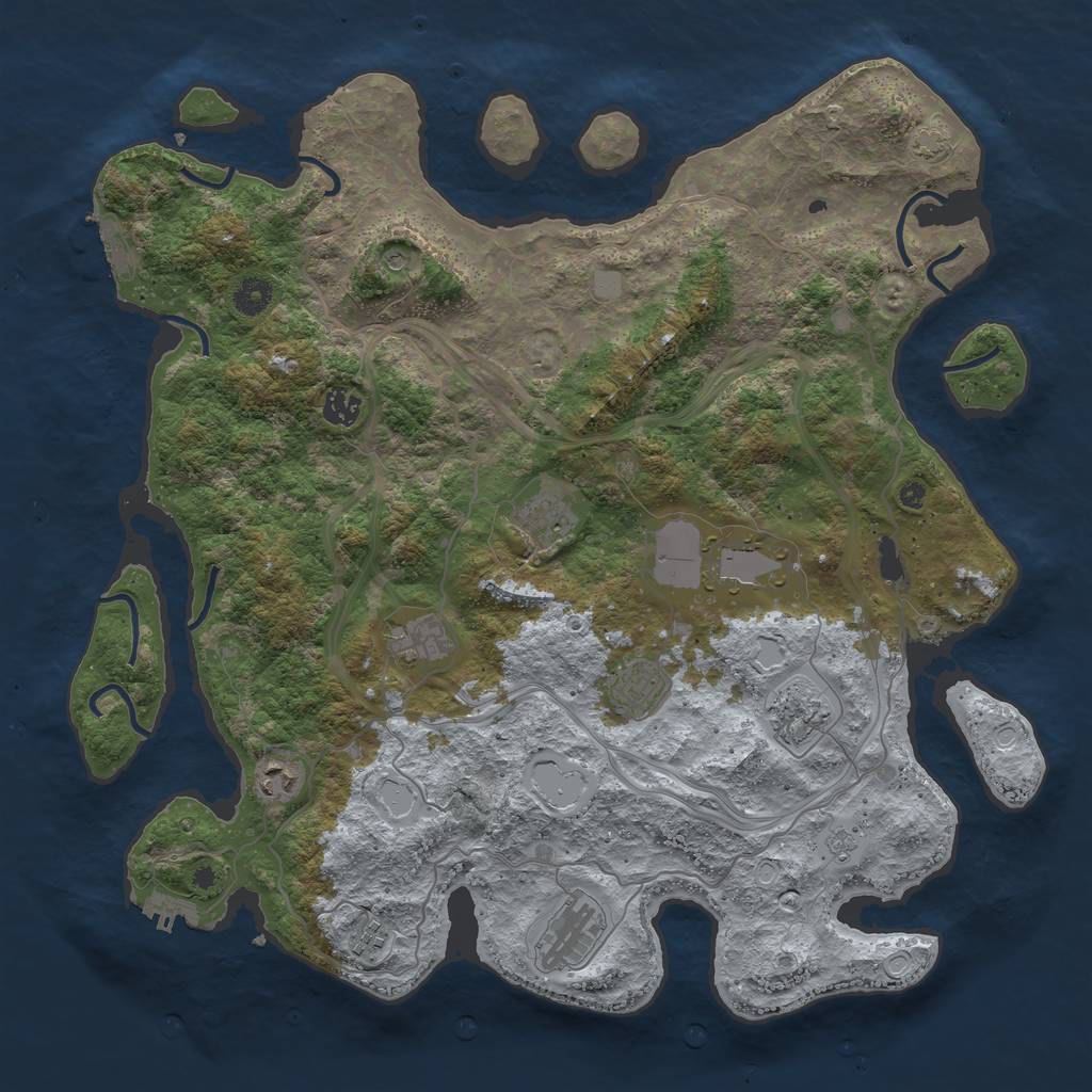 Rust Map: Procedural Map, Size: 4250, Seed: 24472997, 17 Monuments