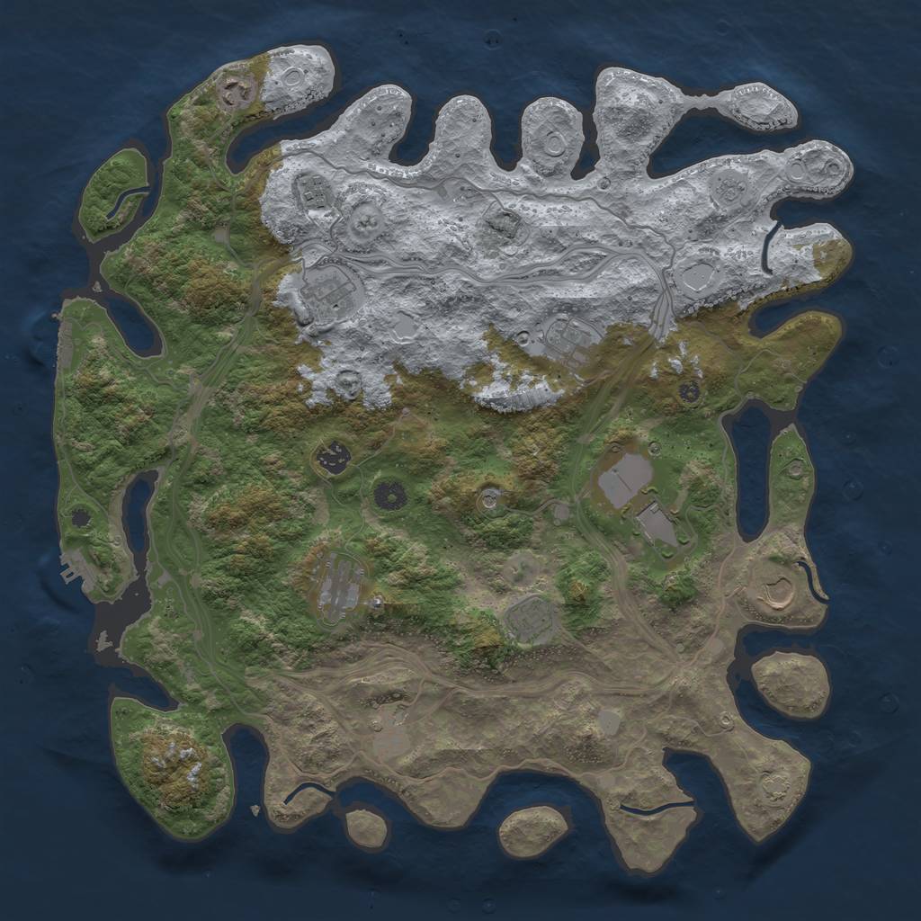 Rust Map: Procedural Map, Size: 4400, Seed: 31635959, 18 Monuments