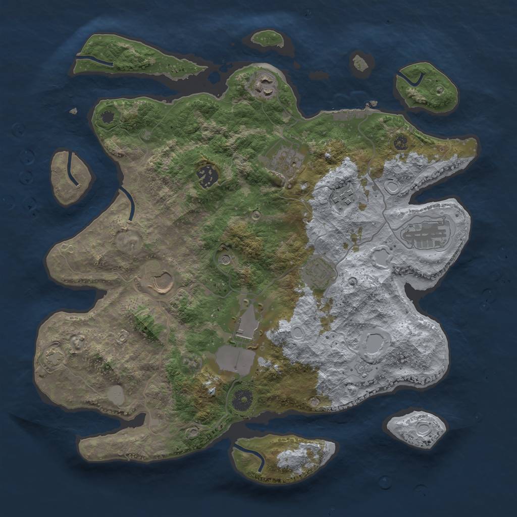 Rust Map: Procedural Map, Size: 3600, Seed: 11089252, 15 Monuments