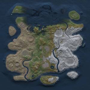 Thumbnail Rust Map: Procedural Map, Size: 3600, Seed: 11089252, 13 Monuments