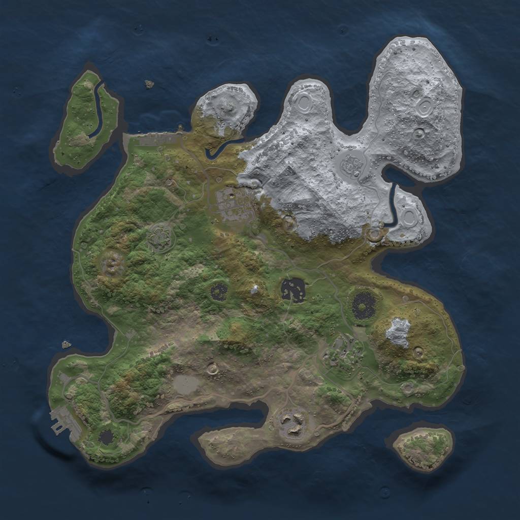 Rust Map: Procedural Map, Size: 3000, Seed: 20210, 11 Monuments
