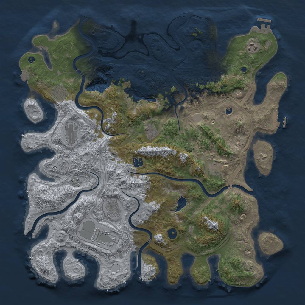 Rust Map: Procedural Map, Size: 4500, Seed: 53489, 15 Monuments