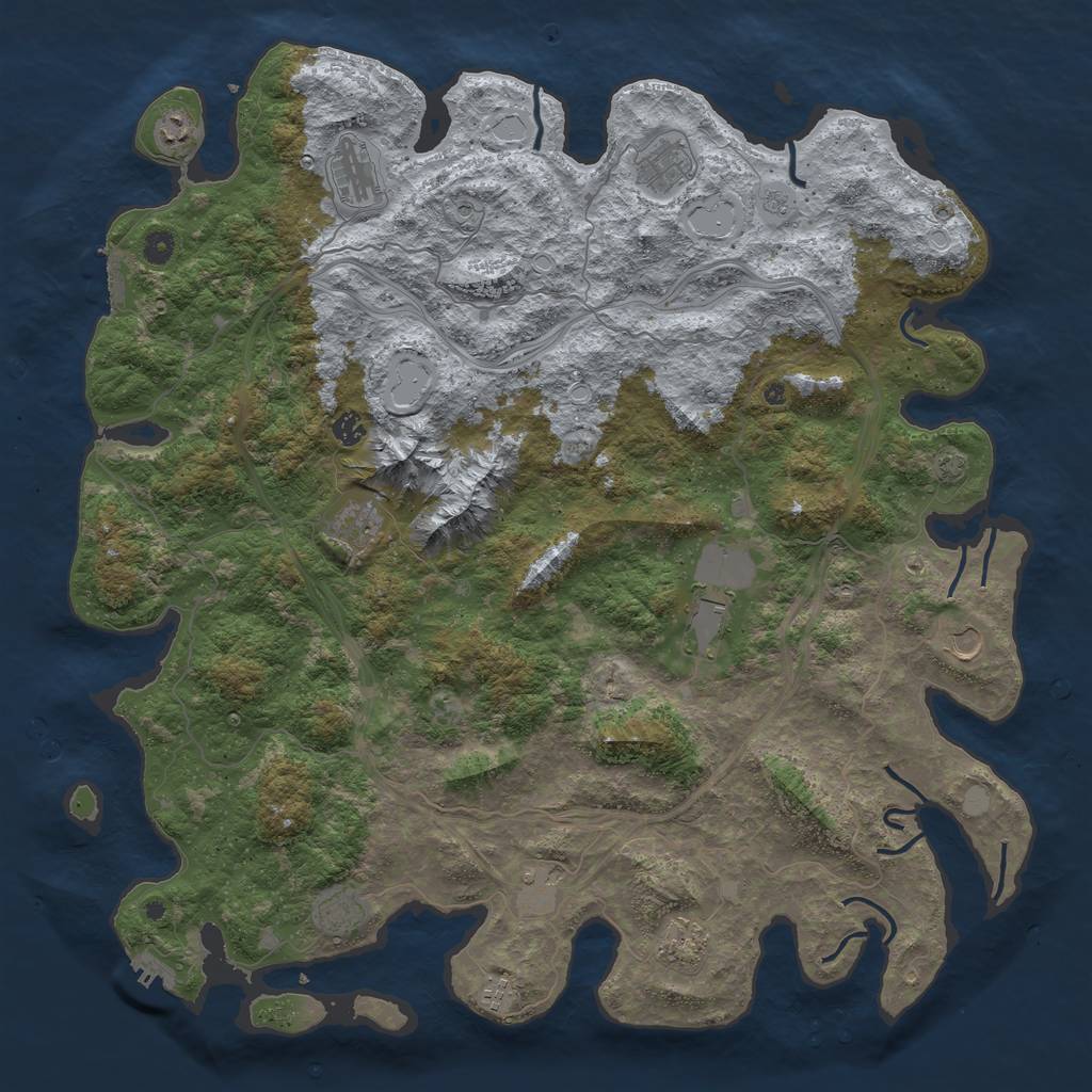 Rust Map: Procedural Map, Size: 5000, Seed: 19600691, 19 Monuments