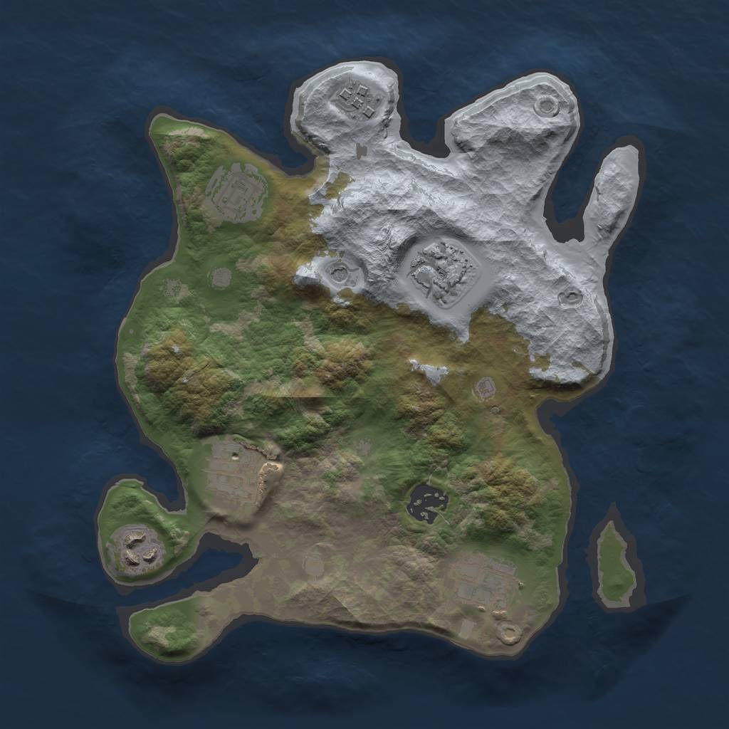 Rust Map: Barren, Size: 2800, Seed: 2315865, 10 Monuments