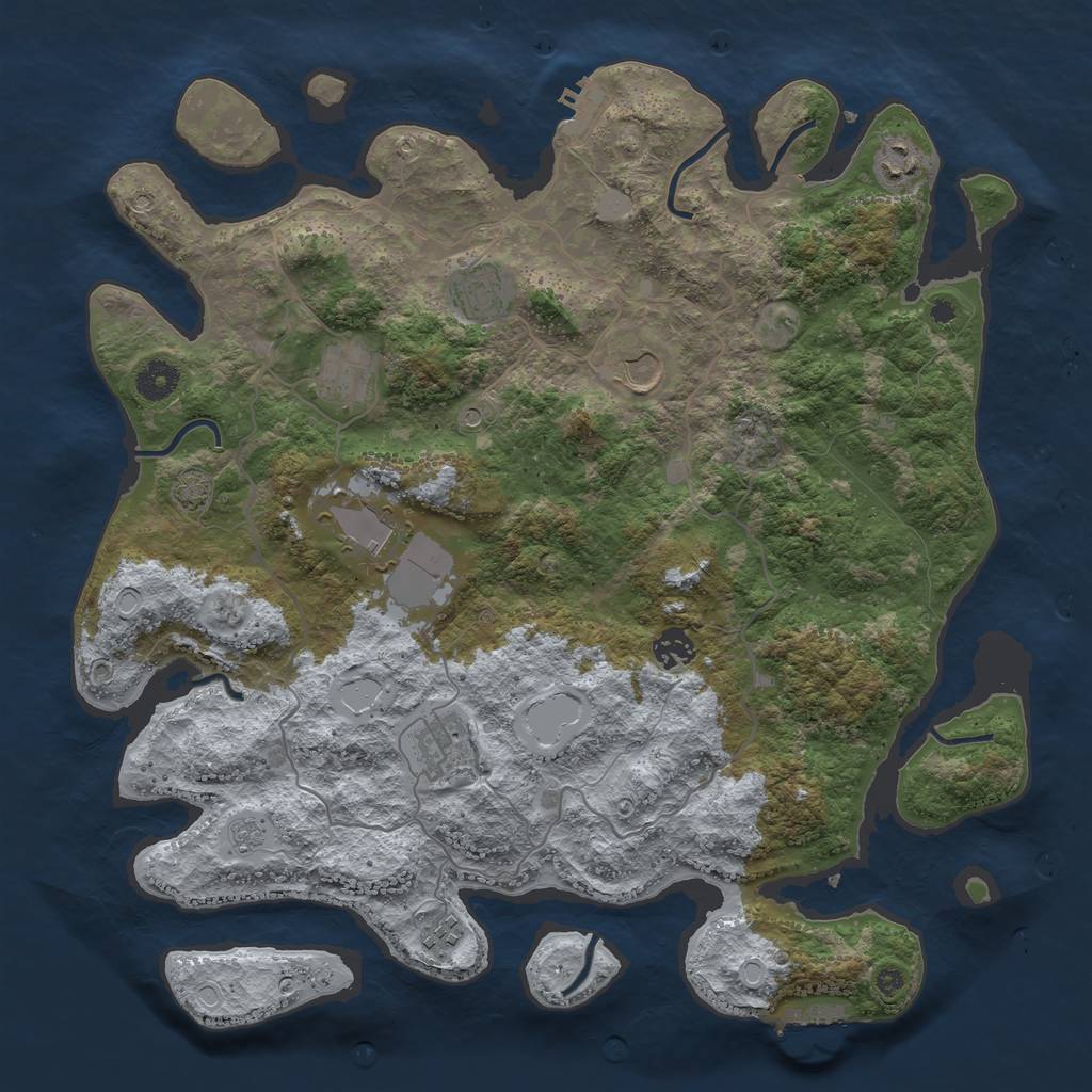 Rust Map: Procedural Map, Size: 4000, Seed: 78750433, 16 Monuments
