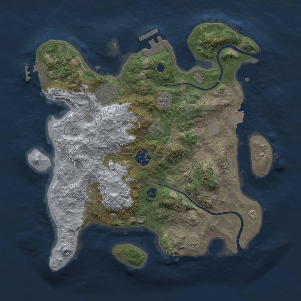 Rust Map: Procedural Map, Size: 3000, Seed: 9209600, 9 Monuments