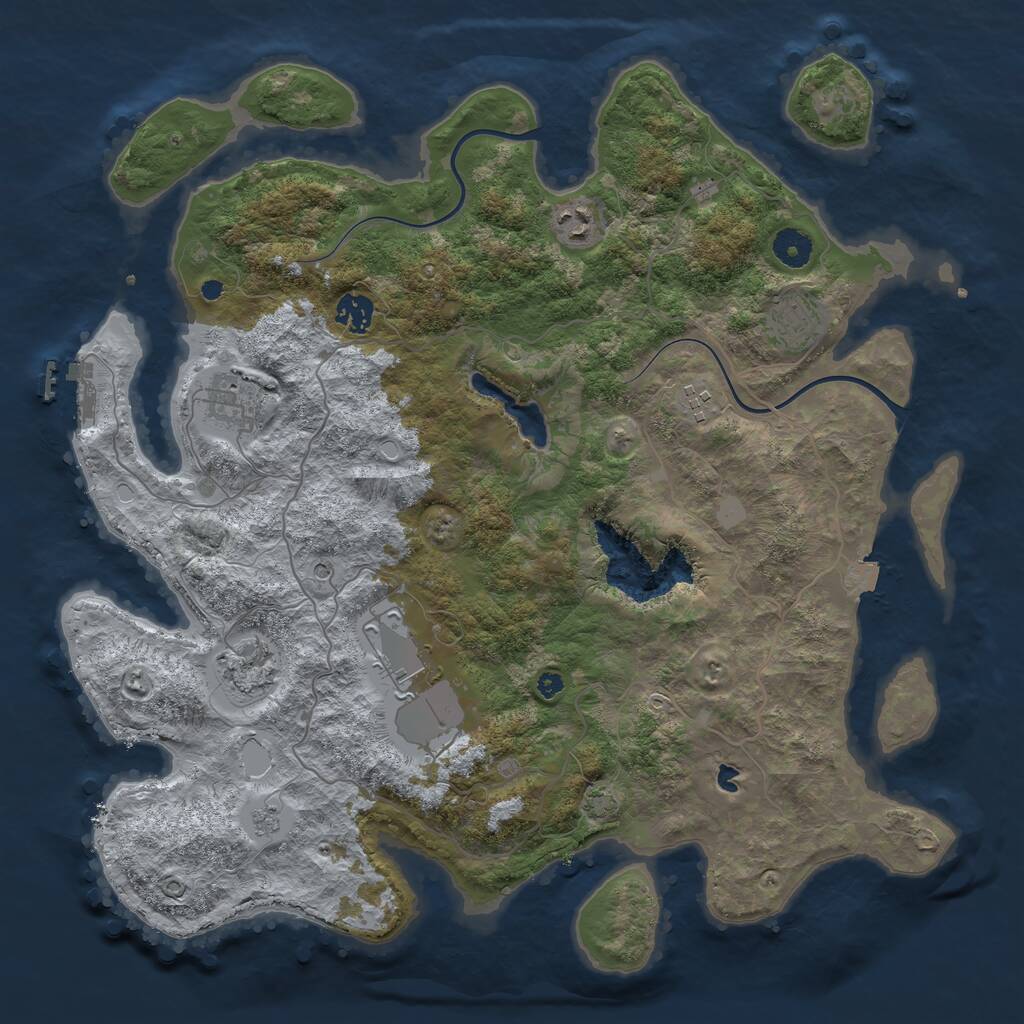 Rust Map: Procedural Map, Size: 4000, Seed: 1591258152, 12 Monuments