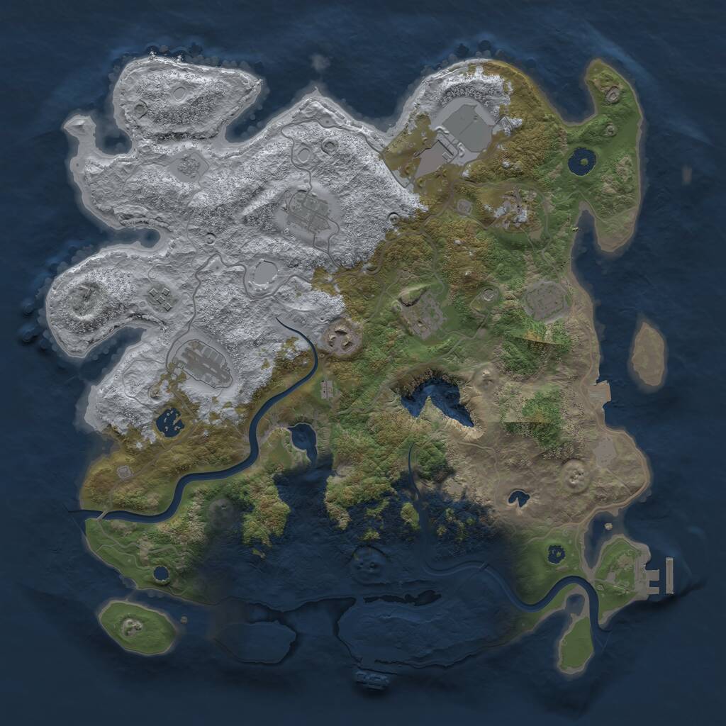 Rust Map: Procedural Map, Size: 4000, Seed: 42211214, 15 Monuments