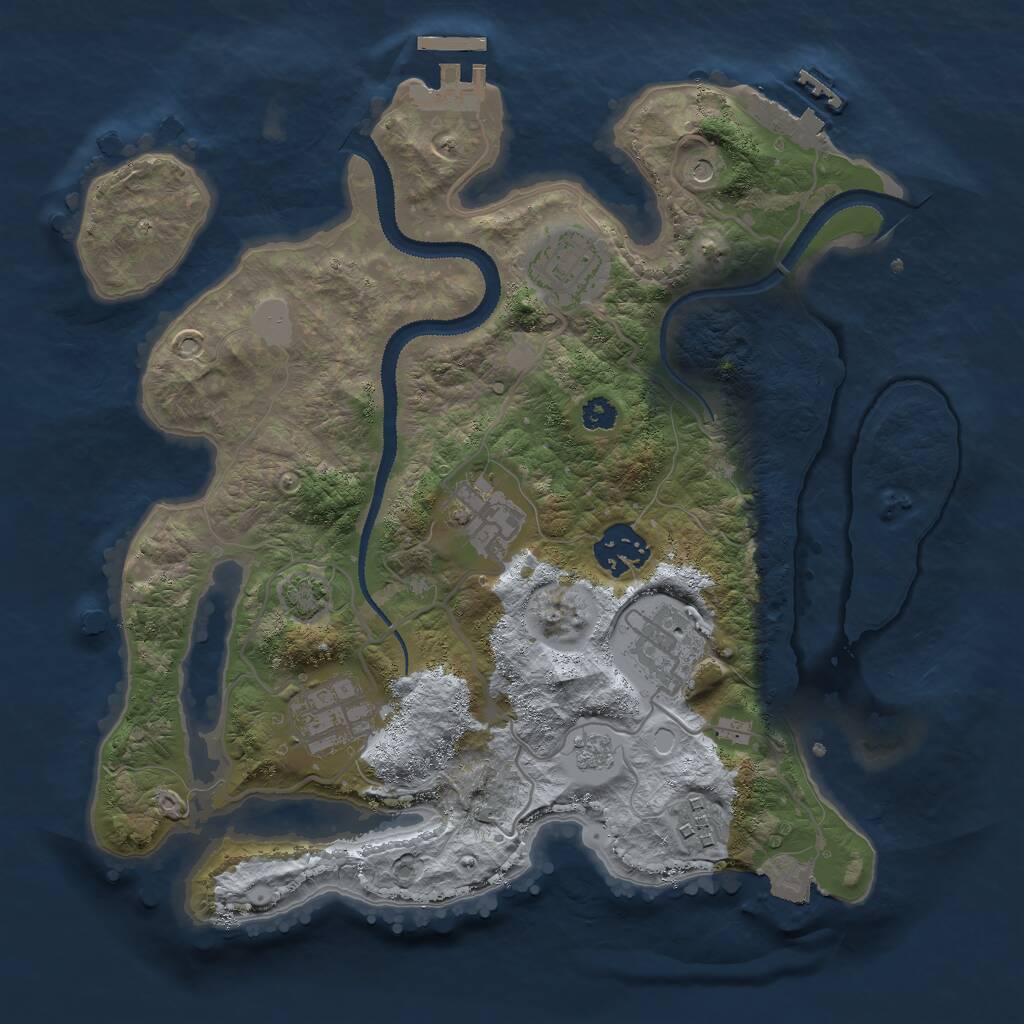 Rust Map: Procedural Map, Size: 3000, Seed: 364769330, 12 Monuments