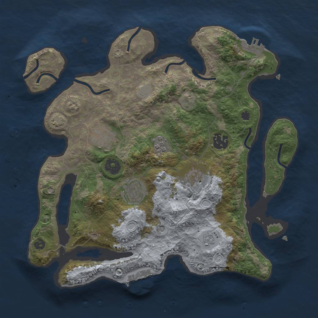 Rust Map: Procedural Map, Size: 3000, Seed: 364769330, 13 Monuments