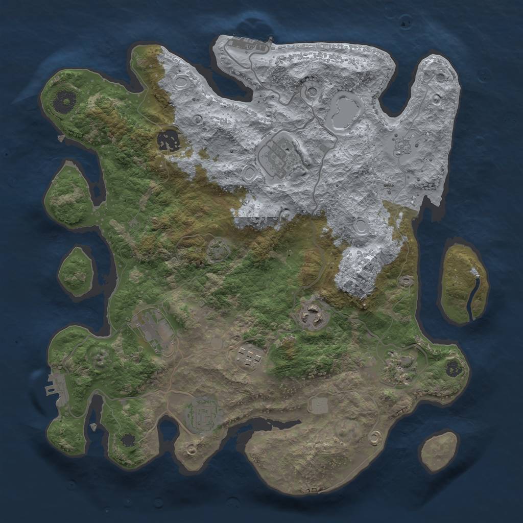 Rust Map: Procedural Map, Size: 3400, Seed: 75297464, 15 Monuments