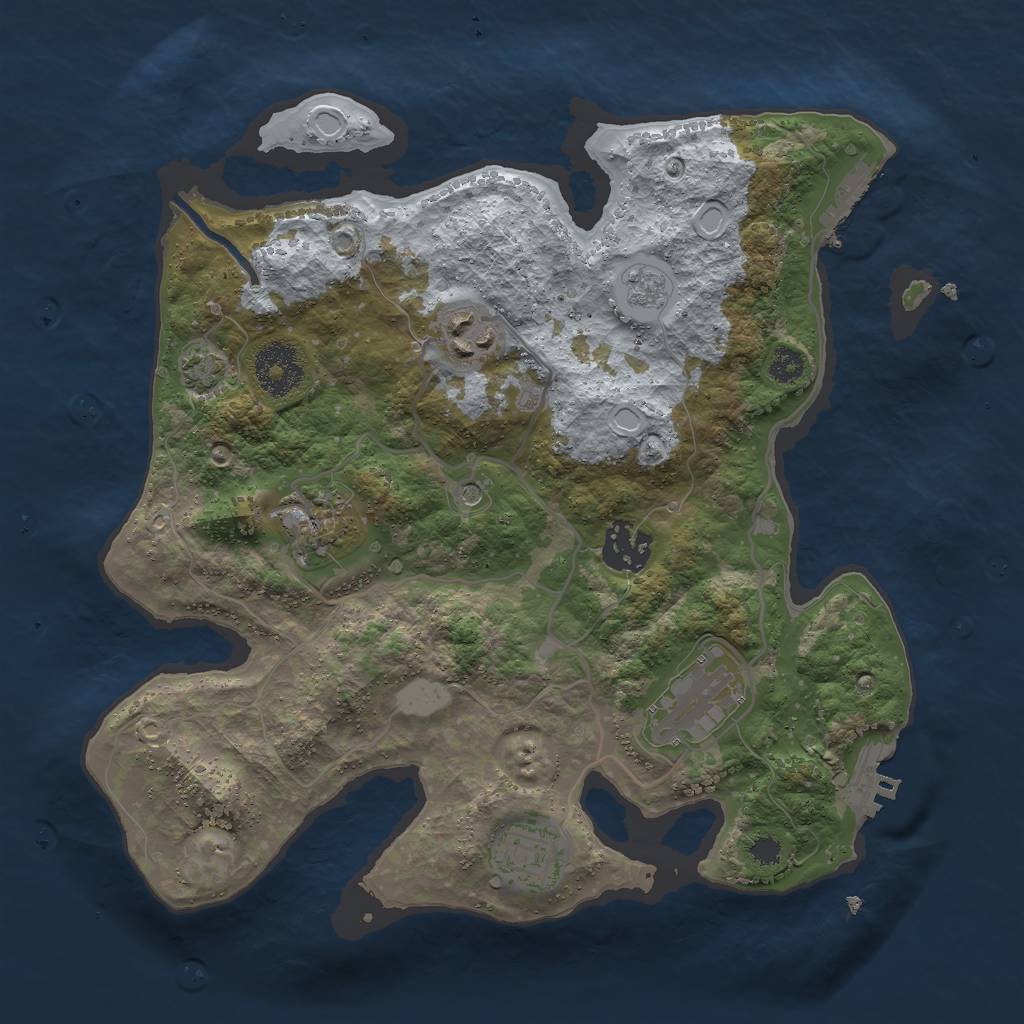 Rust Map: Procedural Map, Size: 3000, Seed: 29270, 13 Monuments