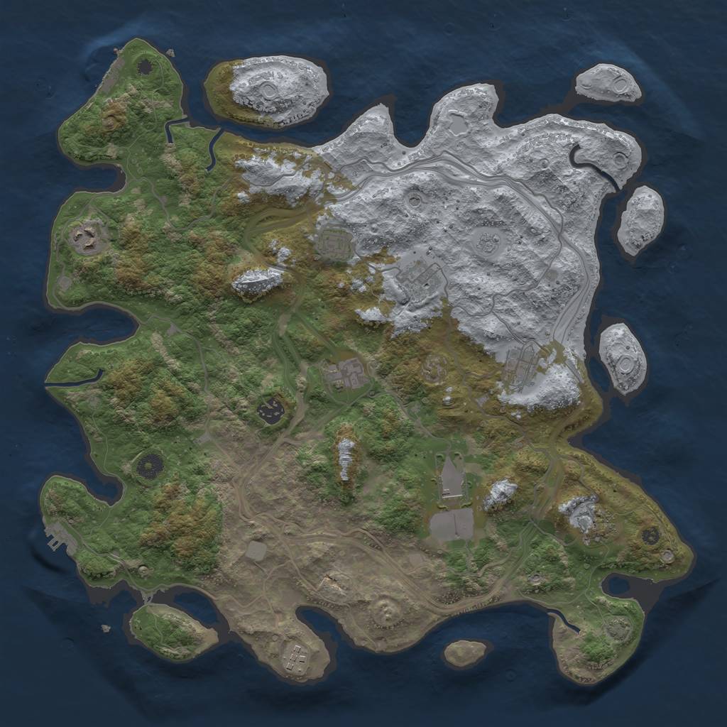 Rust Map: Procedural Map, Size: 4253, Seed: 616399348, 17 Monuments
