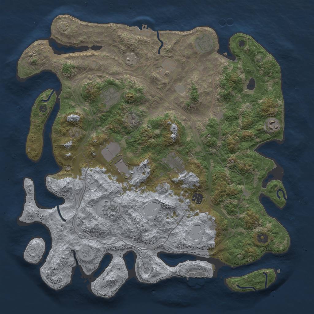 Rust Map: Procedural Map, Size: 4250, Seed: 25385, 17 Monuments