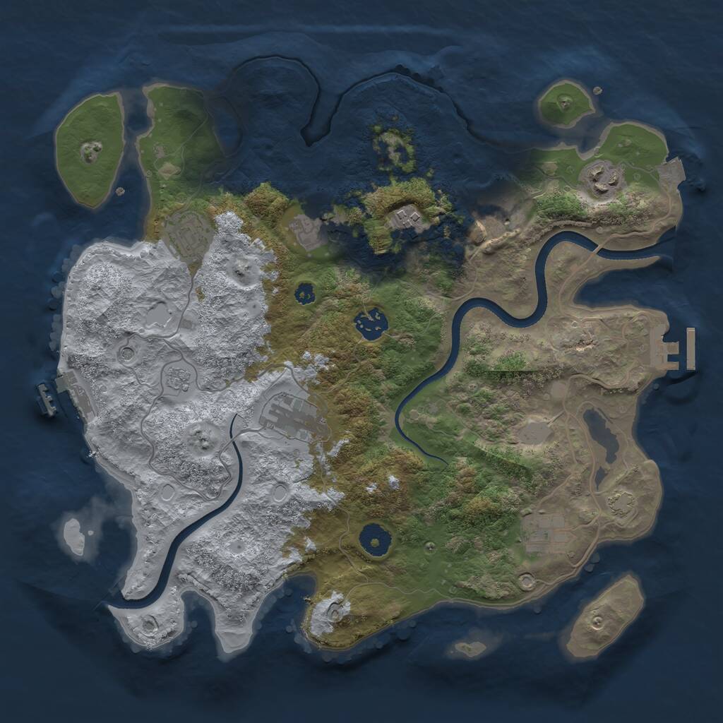 Rust Map: Procedural Map, Size: 3450, Seed: 1562034, 14 Monuments