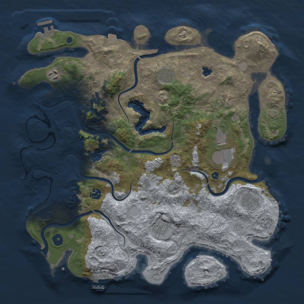 Rust Map: Procedural Map, Size: 4100, Seed: 78092426, 14 Monuments