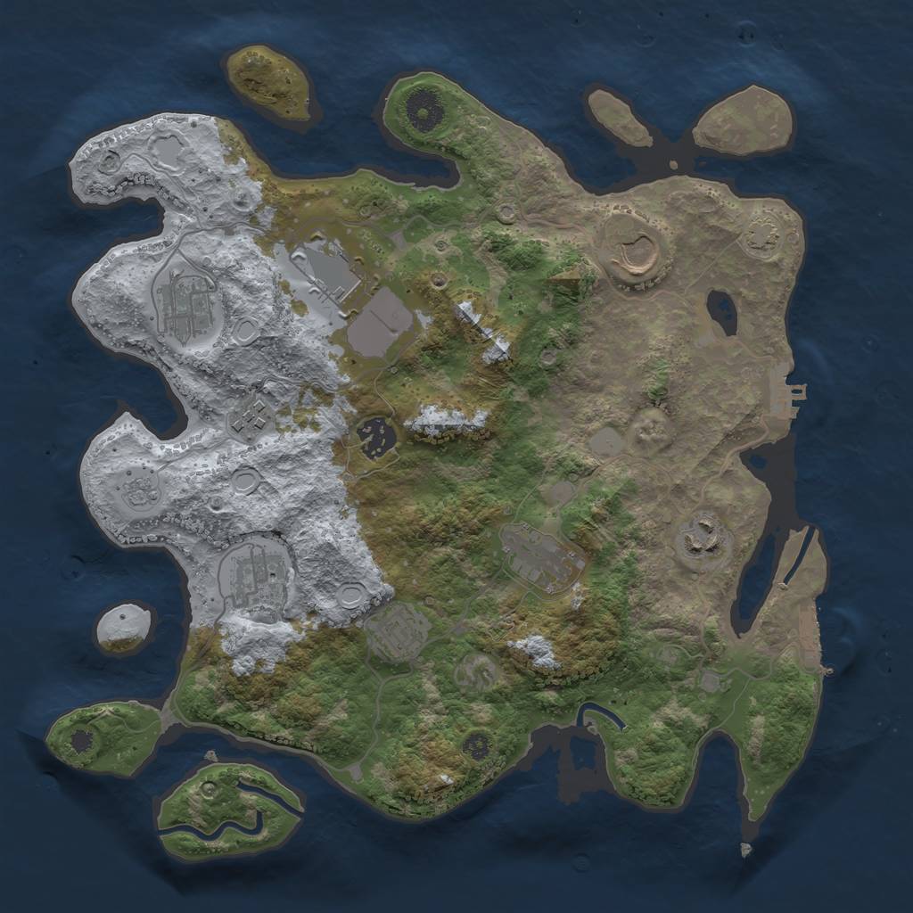 Rust Map: Procedural Map, Size: 3500, Seed: 873859858, 16 Monuments