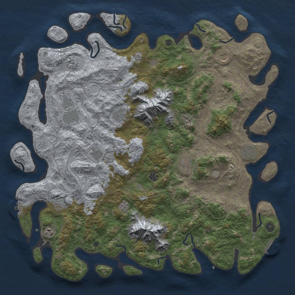 Rust Map: Procedural Map, Size: 5000, Seed: 847264017, 19 Monuments