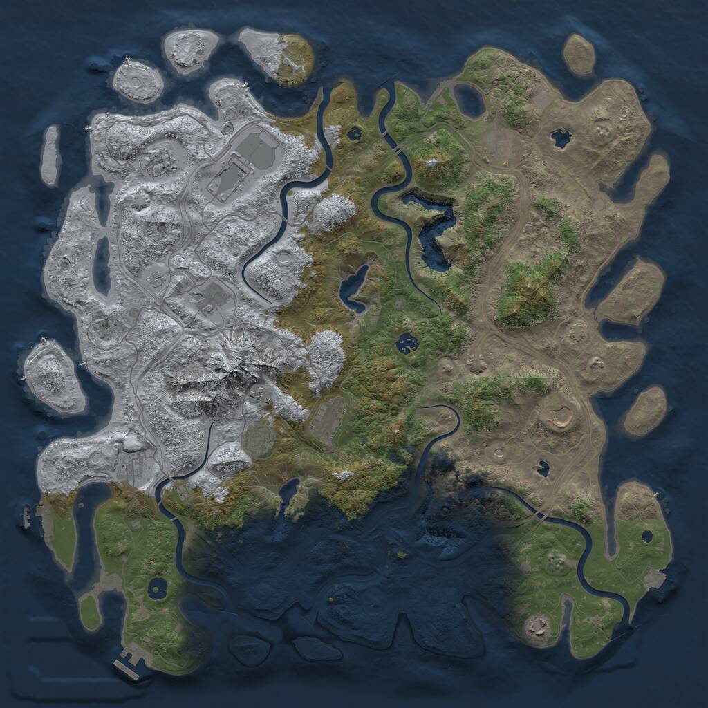 Rust Map: Procedural Map, Size: 5000, Seed: 847264017, 17 Monuments