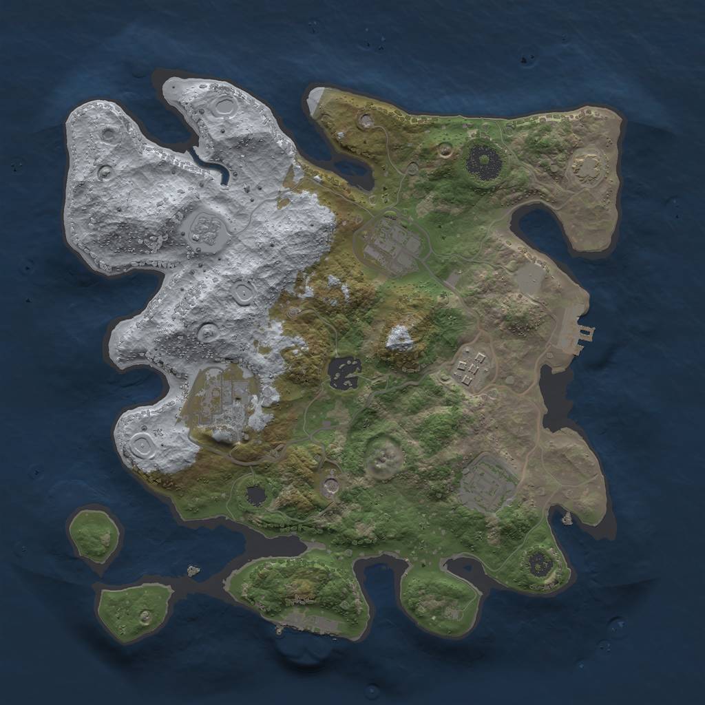Rust Map: Procedural Map, Size: 3000, Seed: 10850, 13 Monuments