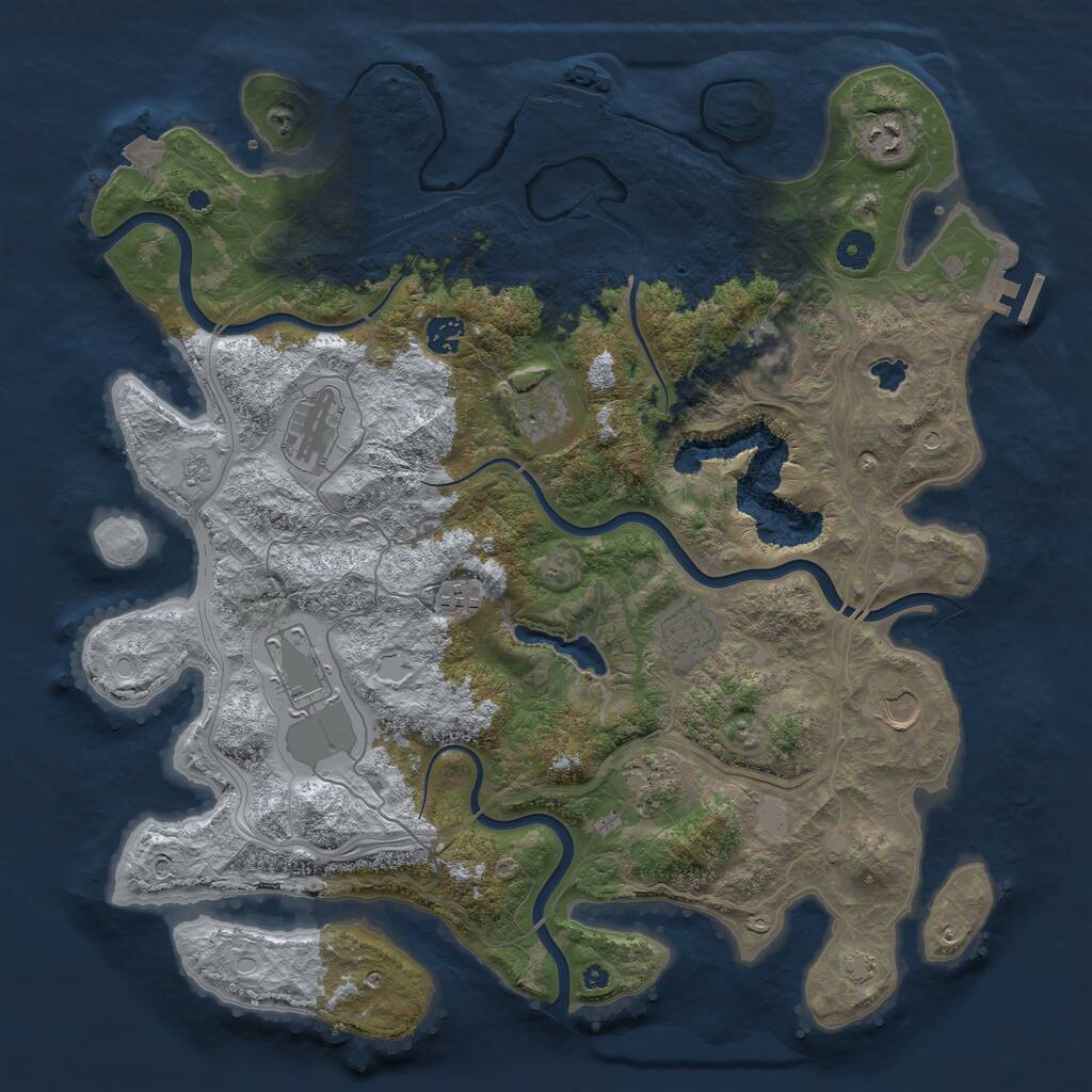 Rust Map: Procedural Map, Size: 4250, Seed: 79816735, 16 Monuments