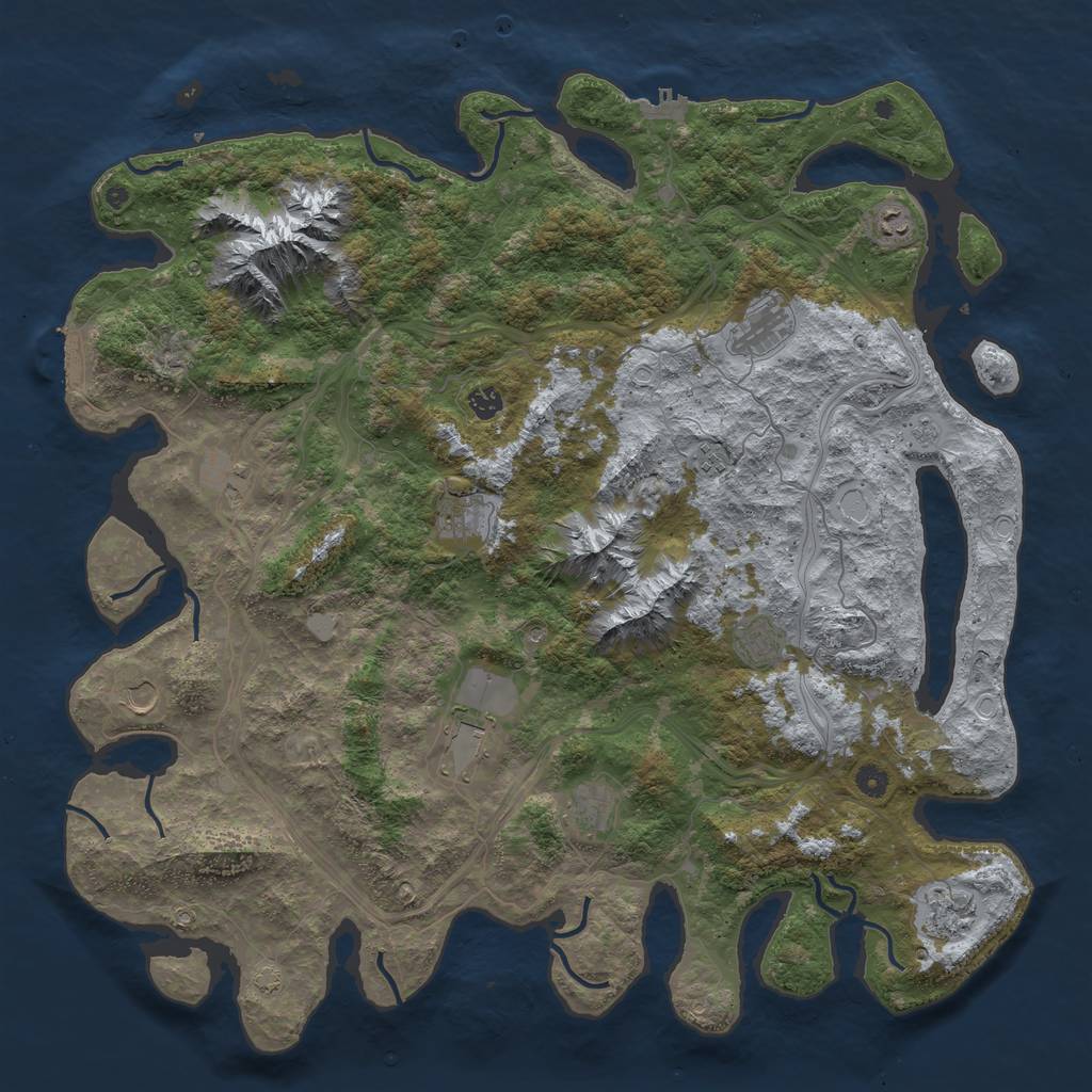 Rust Map: Procedural Map, Size: 5000, Seed: 158434724, 19 Monuments