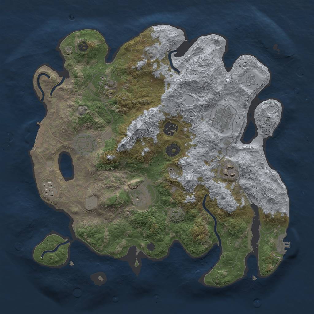 Rust Map: Procedural Map, Size: 3400, Seed: 52930876, 15 Monuments