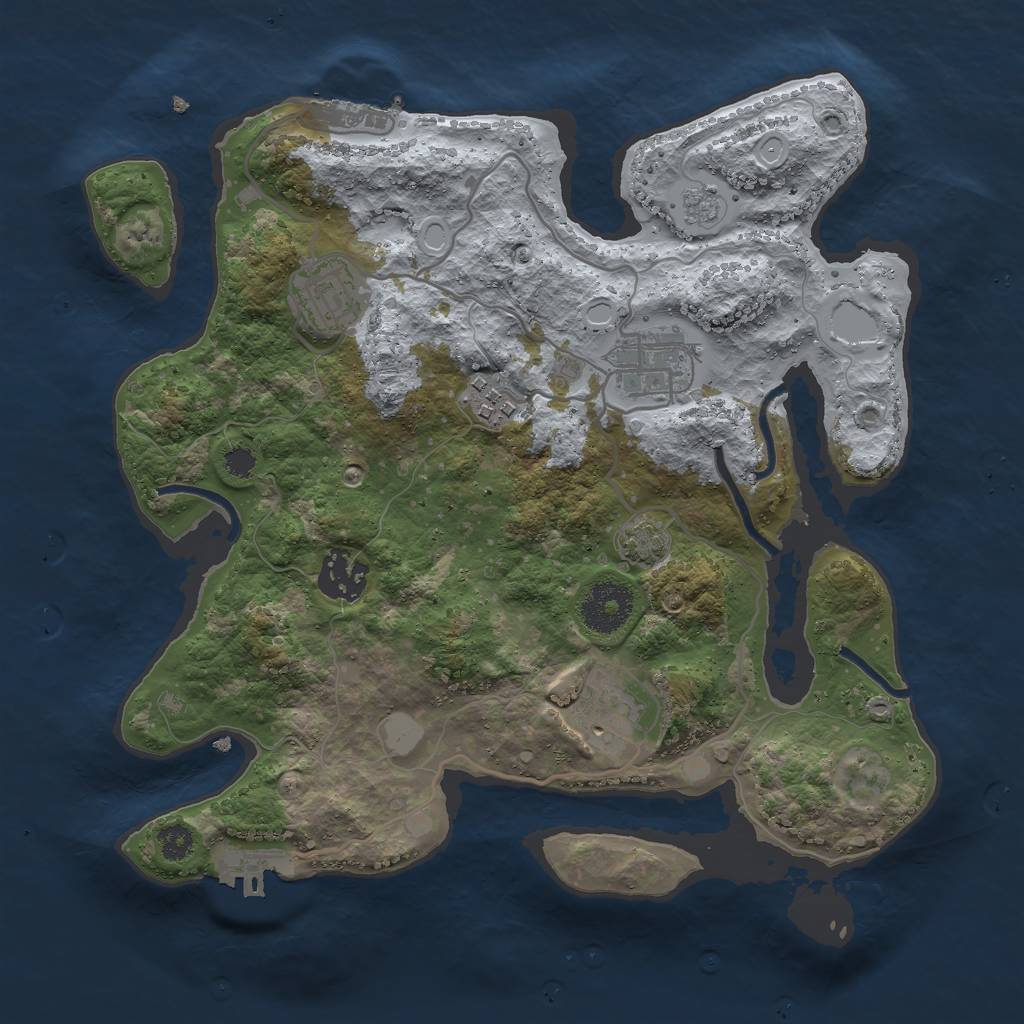 Rust Map: Procedural Map, Size: 3000, Seed: 71619700, 12 Monuments