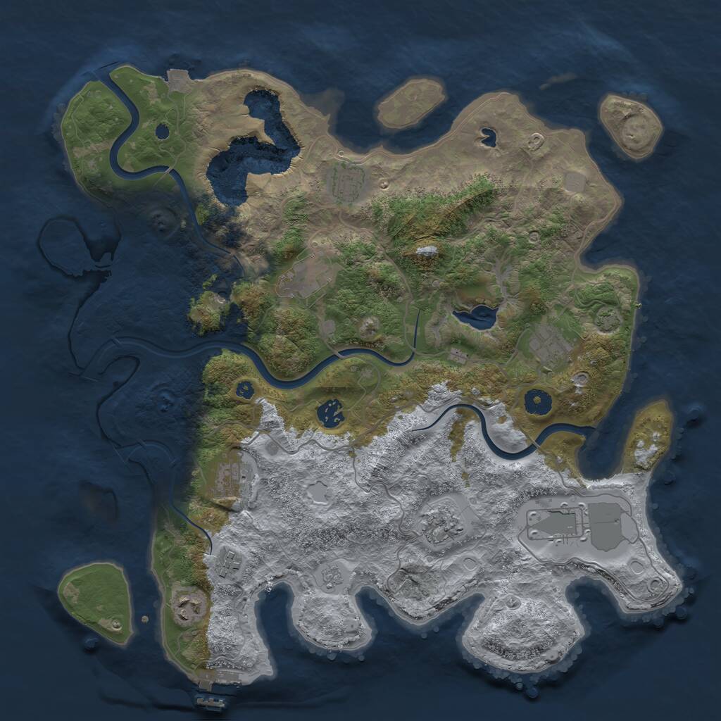 Rust Map: Procedural Map, Size: 4000, Seed: 579064605, 14 Monuments
