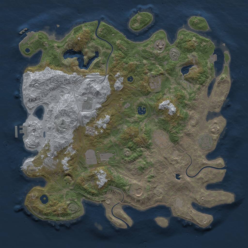Rust Map: Procedural Map, Size: 4300, Seed: 80456681, 16 Monuments