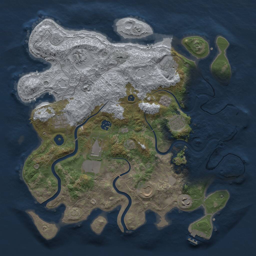 Rust Map: Procedural Map, Size: 3800, Seed: 37732019, 15 Monuments