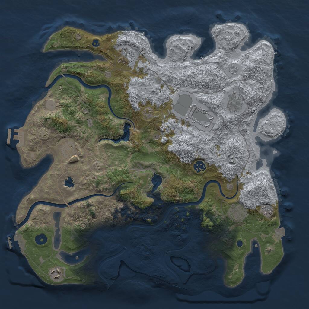 Rust Map: Procedural Map, Size: 4000, Seed: 28205910, 14 Monuments