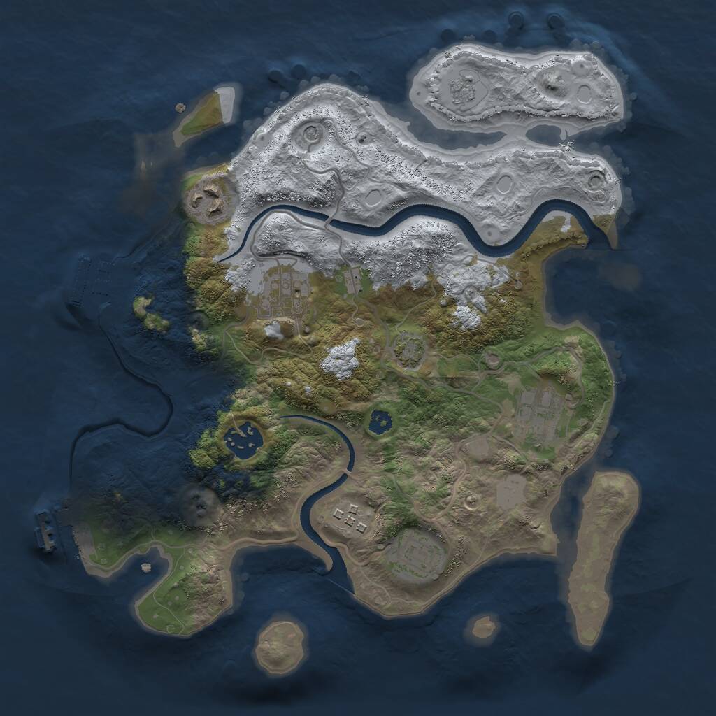 Rust Map: Procedural Map, Size: 3000, Seed: 23625, 12 Monuments