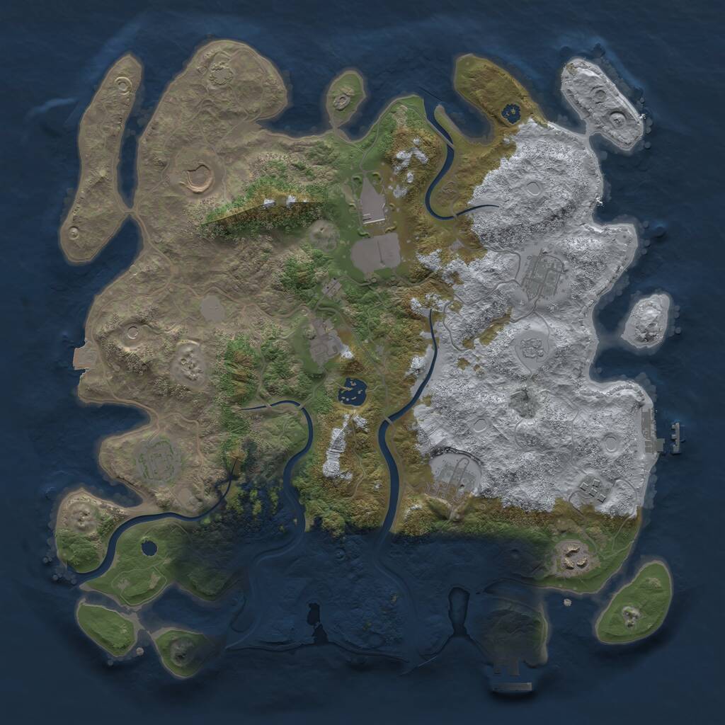 Rust Map: Procedural Map, Size: 3850, Seed: 81390886, 15 Monuments