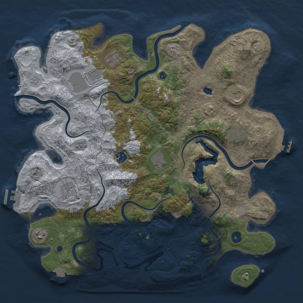 Rust Map: Procedural Map, Size: 4100, Seed: 78243276, 15 Monuments