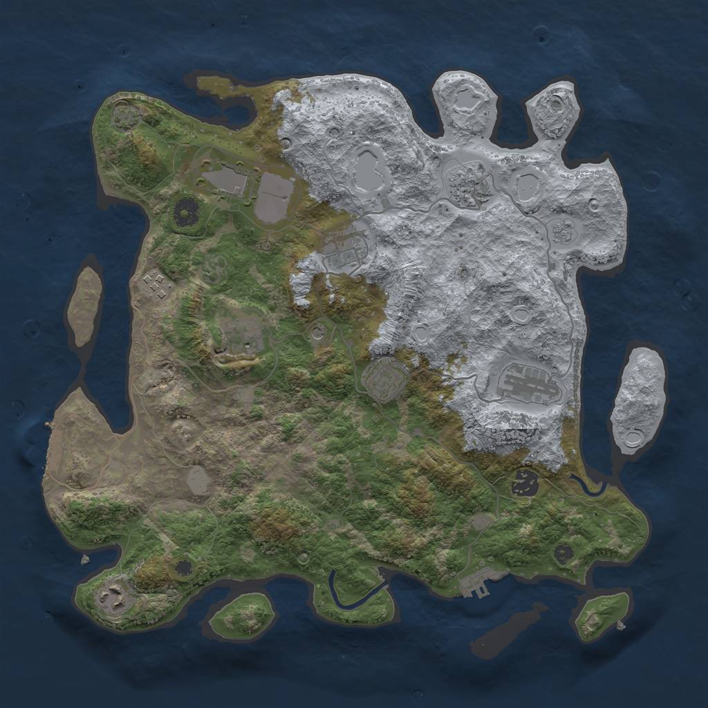 Rust Map: Procedural Map, Size: 3800, Seed: 1425, 17 Monuments