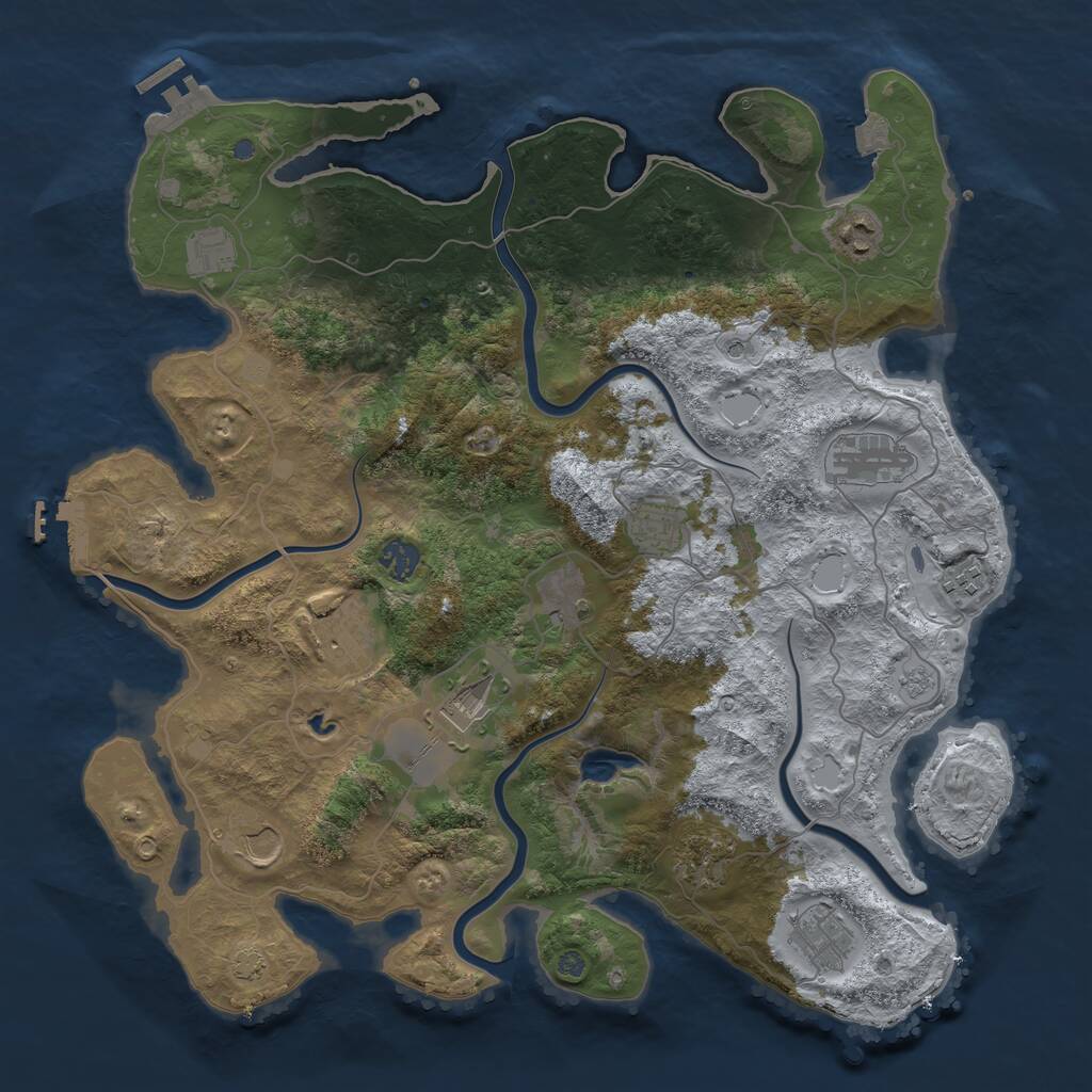 Rust Map: Procedural Map, Size: 4100, Seed: 97654896, 19 Monuments