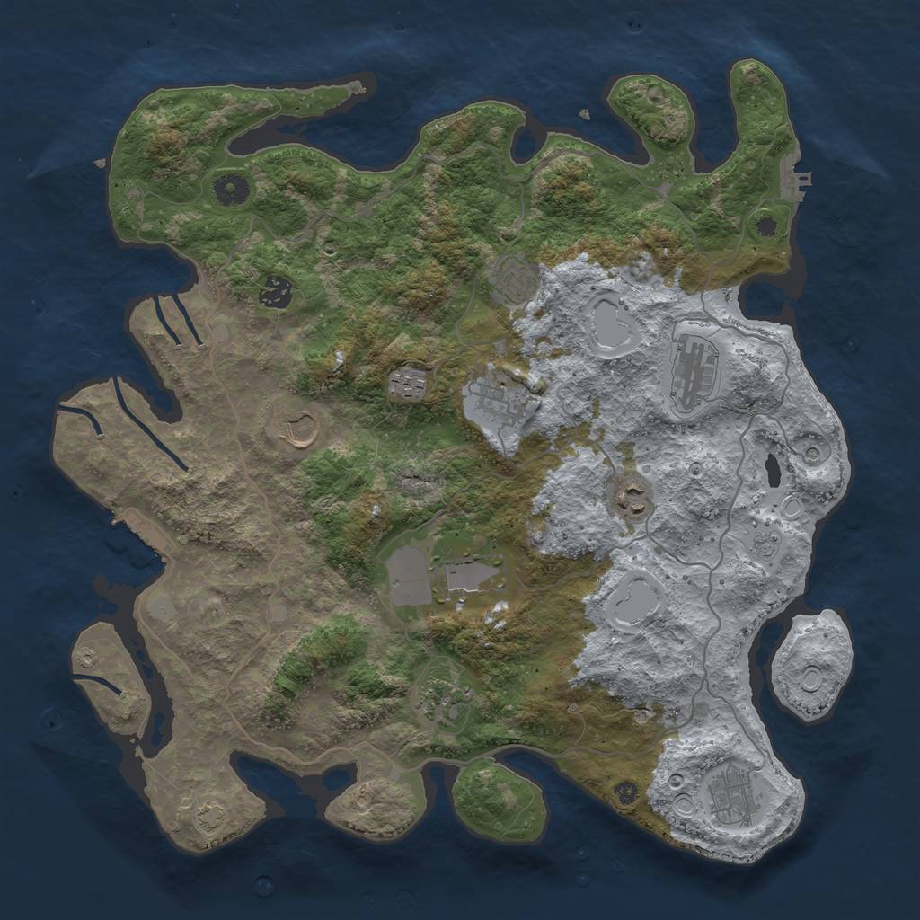 Rust Map: Procedural Map, Size: 4100, Seed: 97654896, 18 Monuments