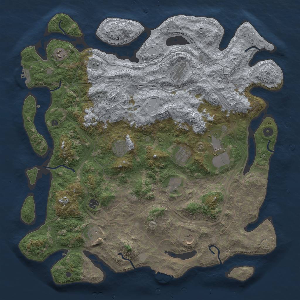 Rust Map: Procedural Map, Size: 4600, Seed: 20400292, 18 Monuments